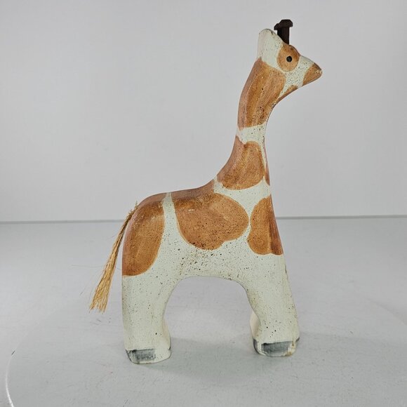 Handcrafted Wooden Giraffe Figurine Animal Decor Collectible Unique Home Accent - Picture 5 of 8